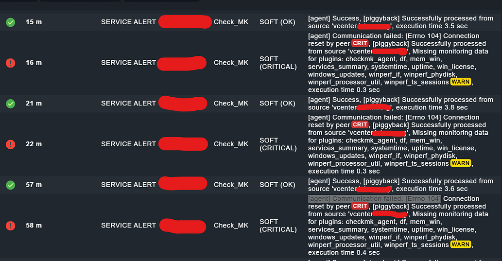  agent Communication Failed Errno 104 Connection Reset By Peer