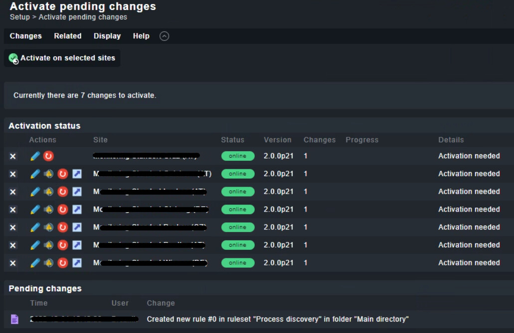 Activate pending changes auf allen Sites - Deutsch - Checkmk Forum