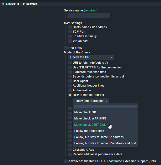 Checkmk Alert Change warning alert to critical alert in http check [Max Redirects ...