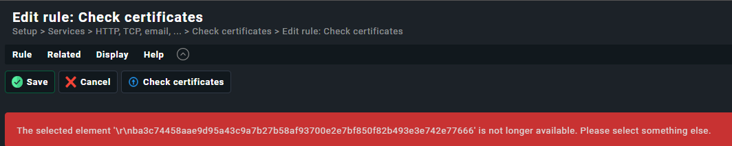 Error while saving ruled - Troubleshooting - Checkmk Forum