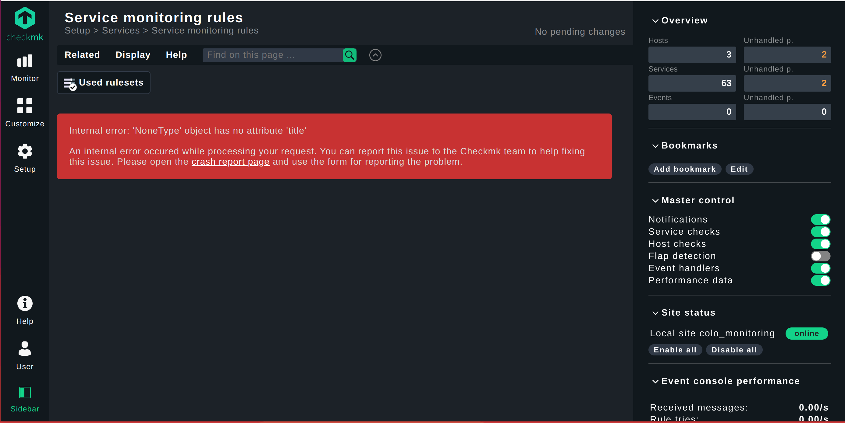 Observing some Internal error : Internal error: 'NoneType' object has ...