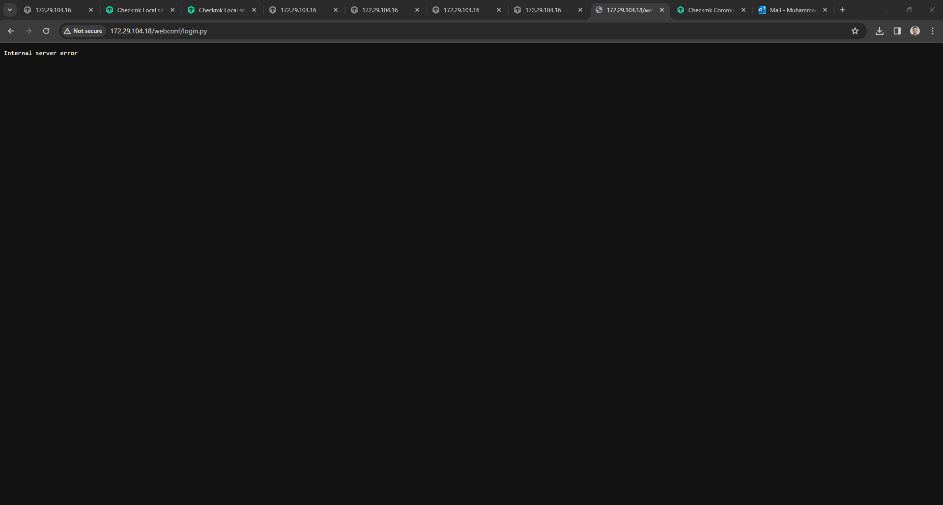 Internal server error on WebConf GUi - Troubleshooting - Checkmk Forum