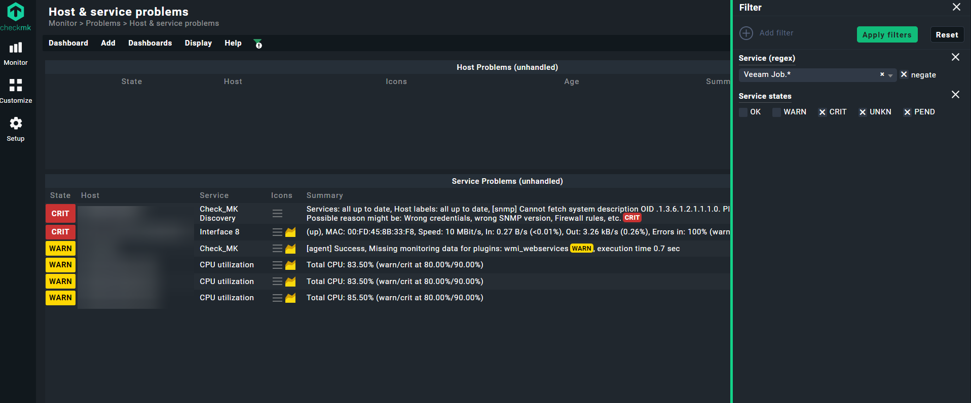 Checkmk Alert Hide warning alerts of specific service - General - Checkmk Community